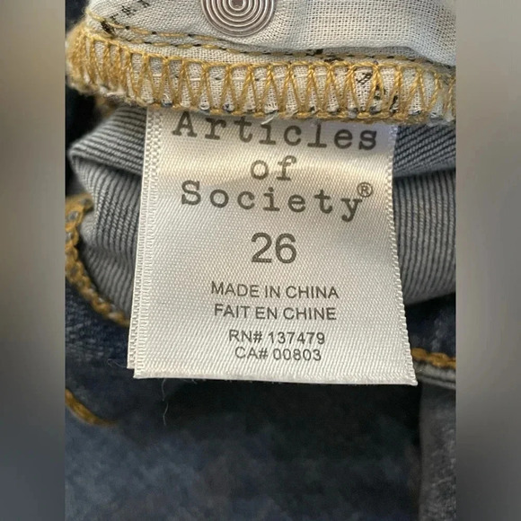 Articles Of Society Fringe Bottom Jeans Size 26 - Picture 7 of 10